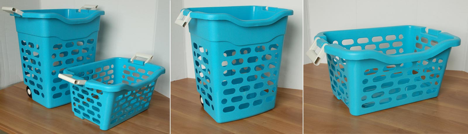 5 x Einkaufskorb fahrbar 2 Körbe Wäschebox Wäschesammler Wäschetrolley