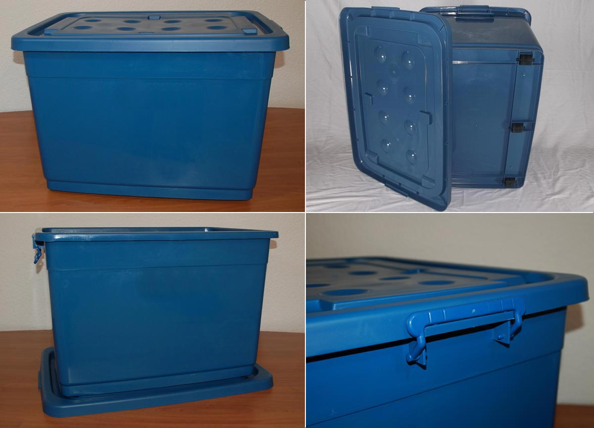 Aufbewahrungsboxen mit Deckel und Rollen viele Farben und Formen