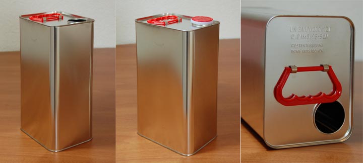 1x 5 Liter eckig Metallkanister Weißblech Blechkanister KANISTER | eBay