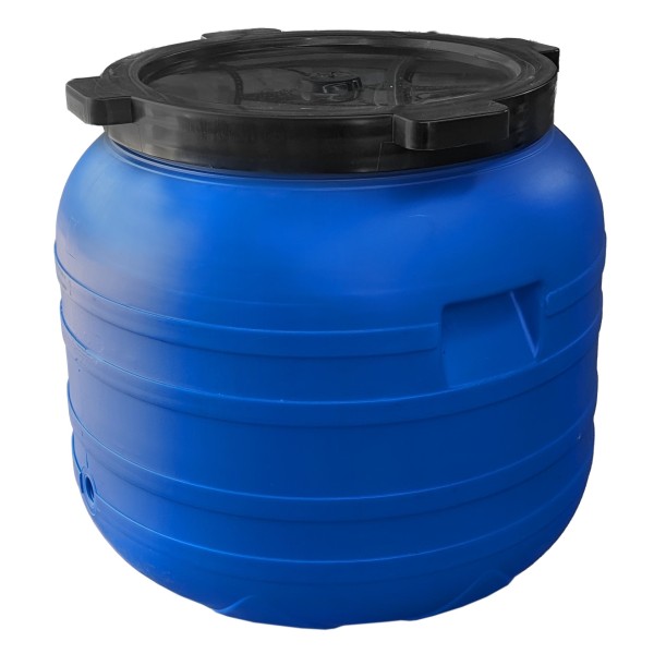 100 L lidded drum with tap, made in EU