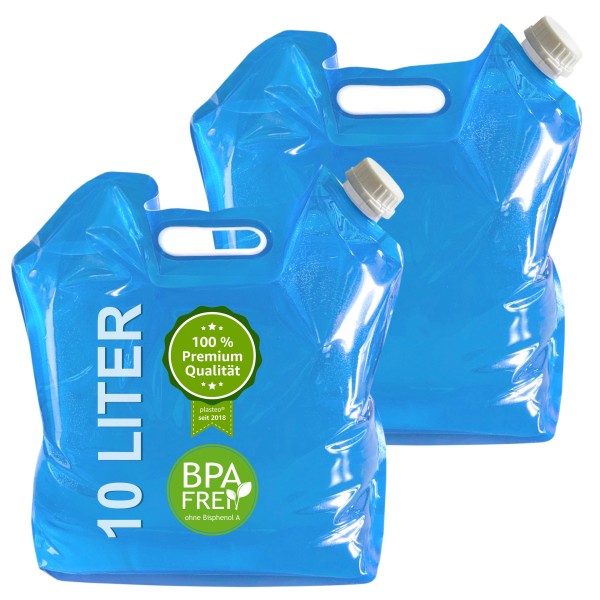 plasteo Faltbarer Wasserkanister 10L BPA-frei für Trinkwasser Camping Festival Garten stabil