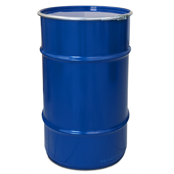 Lidded drum 120 liters blue