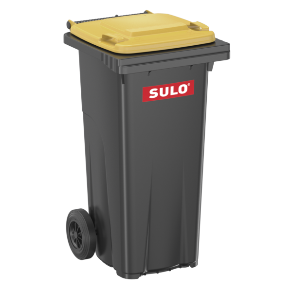 SULO® MGB 120 Liter Mülltonne Grau mit gelbem Deckel