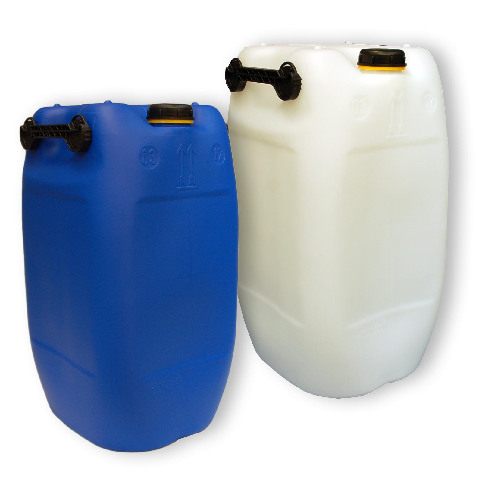 Fass Tank Behälter Kunststoffkanister! 2 x 60 Liter Kanister blau 3 Griff