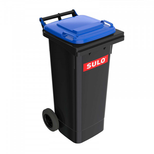 SULO® MGB 80 Liter Mülltonne Grau mit blauem Deckel