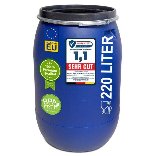220 liters lidded drum