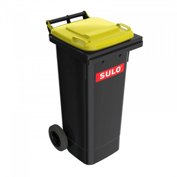 SULO® MGB 80 Liter Mülltonne Grau mit gelbem Deckel