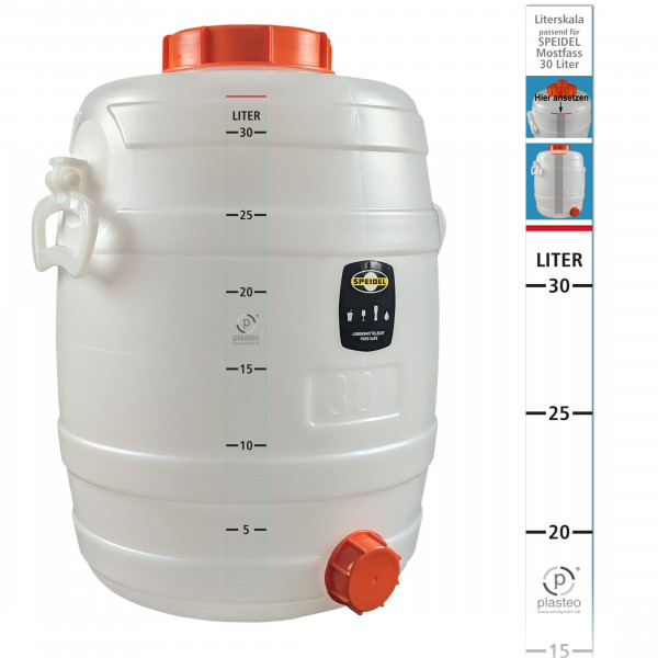 Liter scale for Speidel must barrels