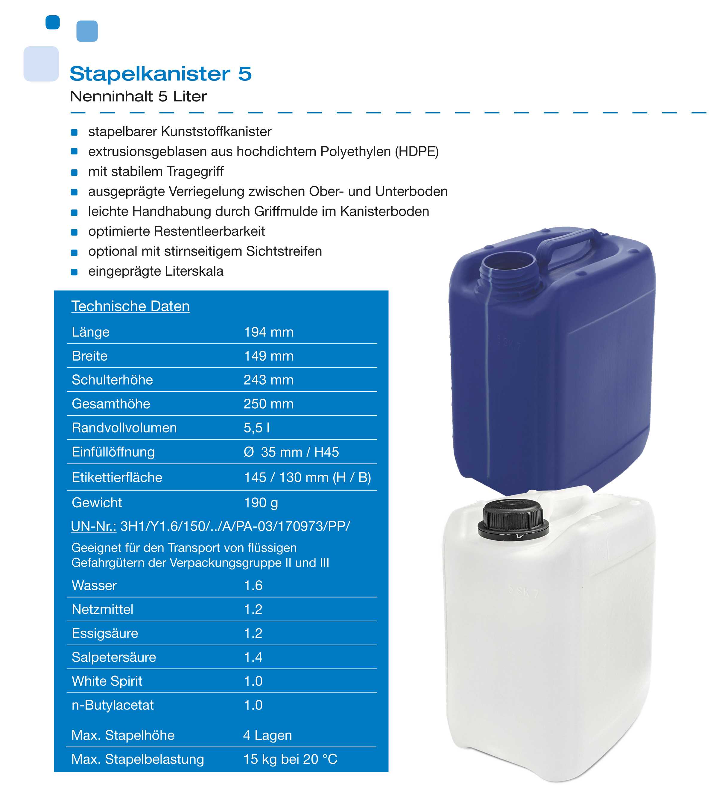 5 Liter Kanister natur DIN45, BPA-Frei, Günstig Online Kaufen