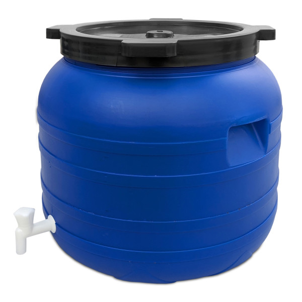 Fût à couvercle de 100 L avec robinet, fabriqué en UE