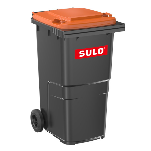 SULO® MGB 240 liter trash can grey with orangefarbenem lid