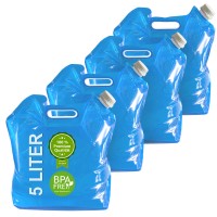 plasteo Faltbarer Wasserkanister 4x5L BPA-frei für Trinkwasser Camping Festival Garten stabil