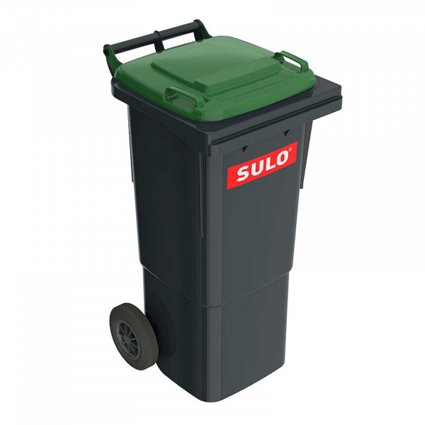 SULO® MGB 60 Liter Mülltonne Grau mit grünem Deckel
