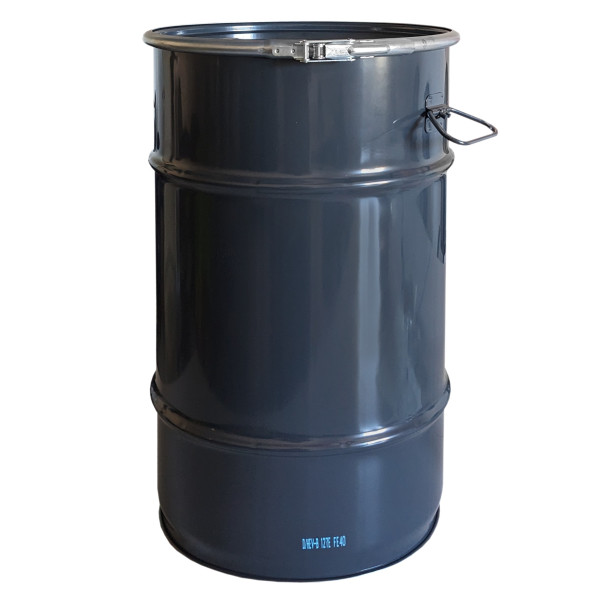 Metal drum with lid, 60 L anthracite grey