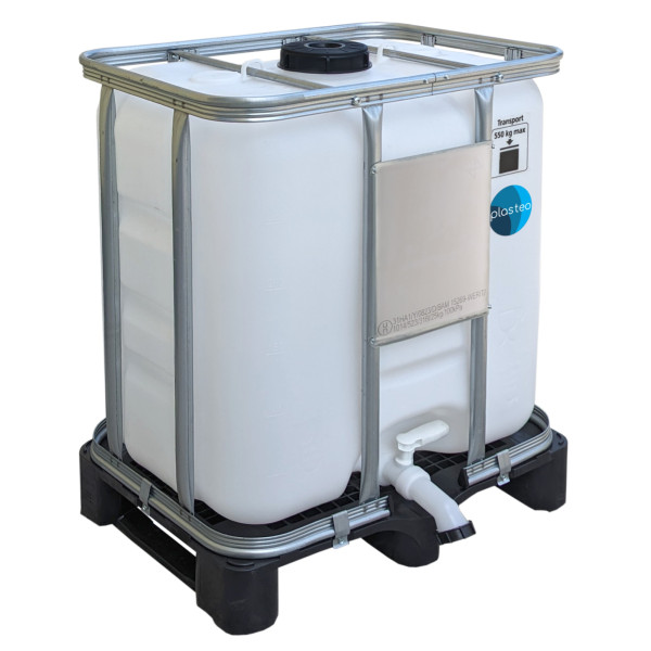 1000 liters IBC tank water container FLUSHED rain barrel rainwater