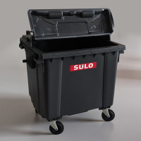 Mini poubelle 1100 litres gris couvercle plat