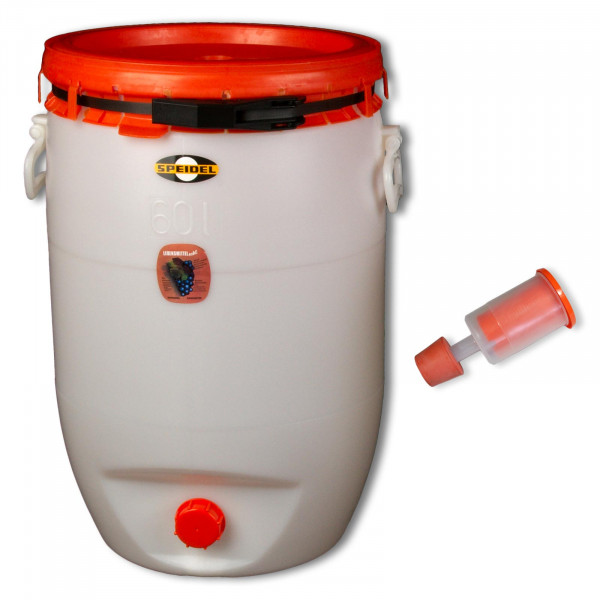 Mostfass 60 Liter rund mit Gärspund