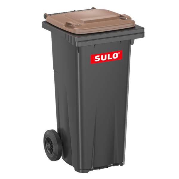 SULO® MGB 120 Liter Mülltonne Grau mit braunem Deckel