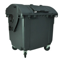 Mini poubelle 1100 litres gris couvercle rond