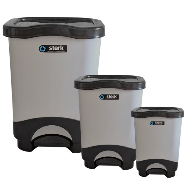 3er Set Abfalleimer 6 Liter +13 Liter +28 Liter