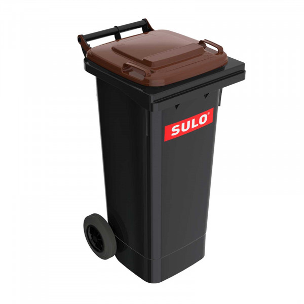 SULO® MGB 80 Liter Mülltonne Grau mit braunem Deckel